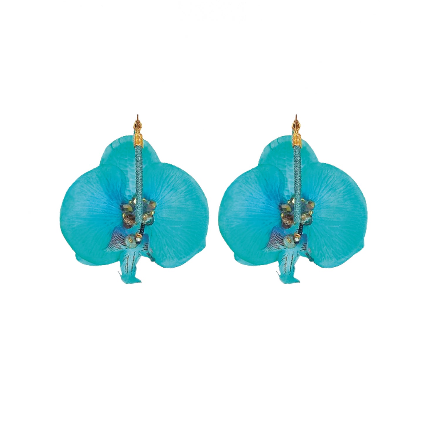 Argollas Orquidea Pequeñas Azules