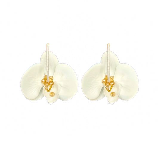 Argollas Orquidea Grandes Blancas