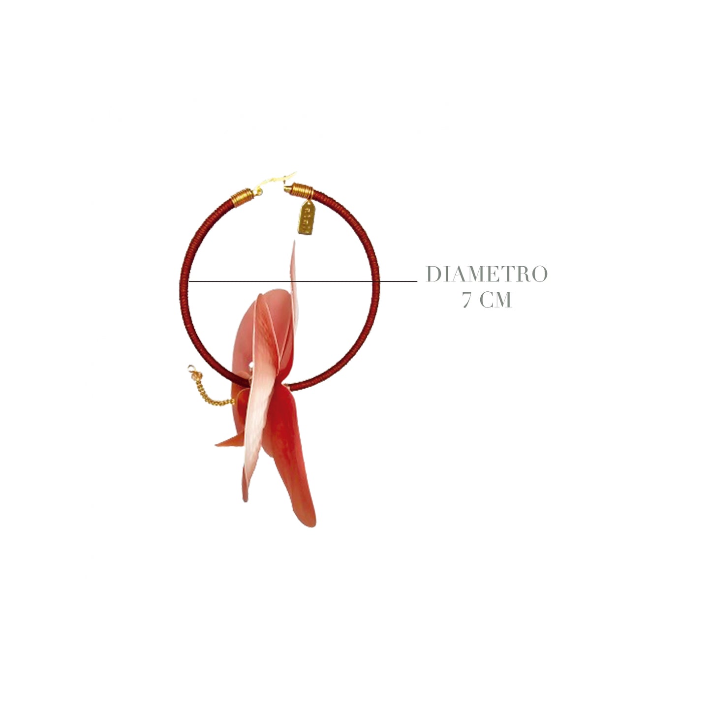 Argollas Orquidea Grandes Naranja