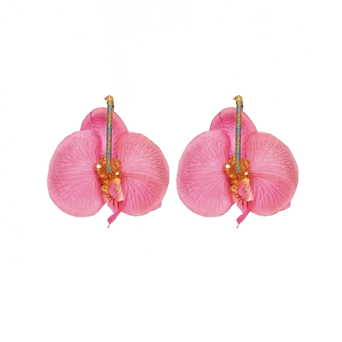 Argollas Orquidea Pequeñas Rosadas