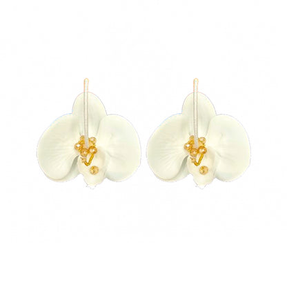 Argollas Orquidea Grandes Blancas