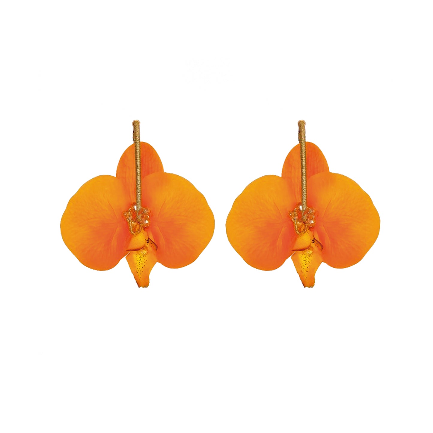 Argollas Orquidea Grandes Naranja